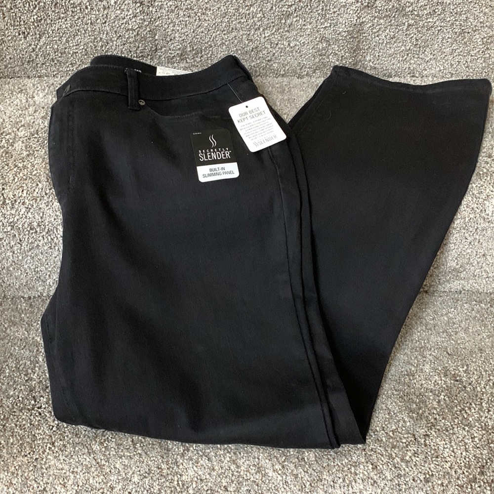 *HP!!* NWT Black Straight Leg Secretly Slender Stretch Jeans 16S